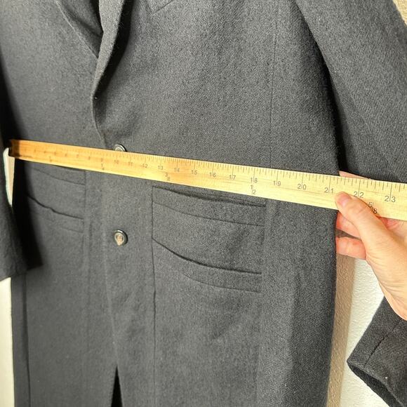 Rick Owens Legaspi Black Long Sleeve 2 Button Long Line High Back Slit Coat 12 - Picture 11 of 13